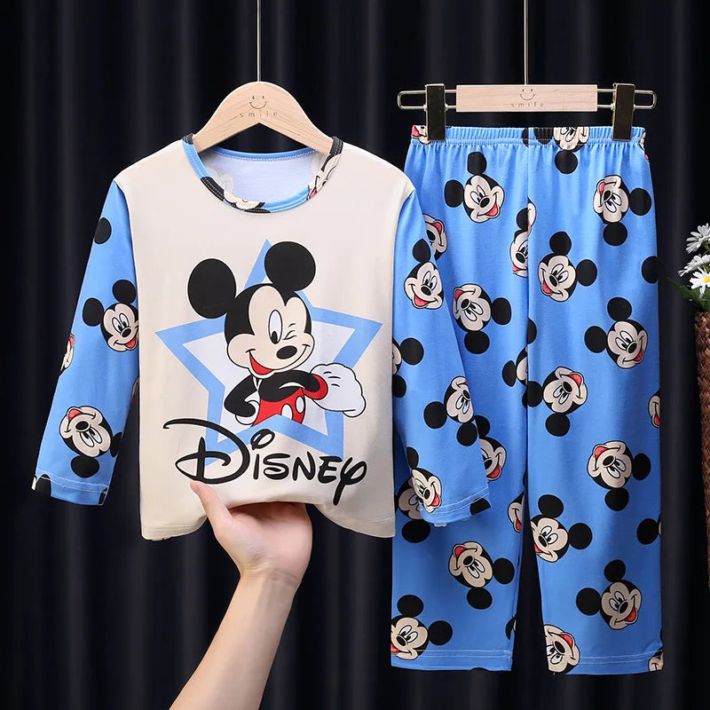 2pcs/set New Children Pyjamas Mickey Cartoon Boys and Girls Sets Kid Home Wear young boys and girls Casual Sleepwear Suit