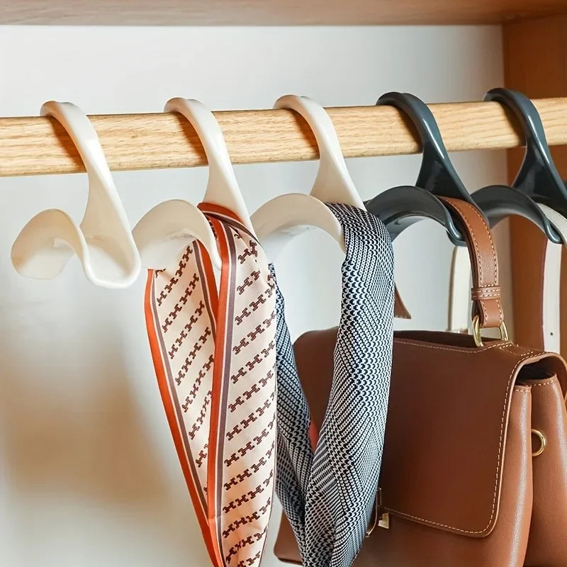 10pcs Space-Saving  Hooks for Hats, Scarves, Handbags, & Wardrobe Organization