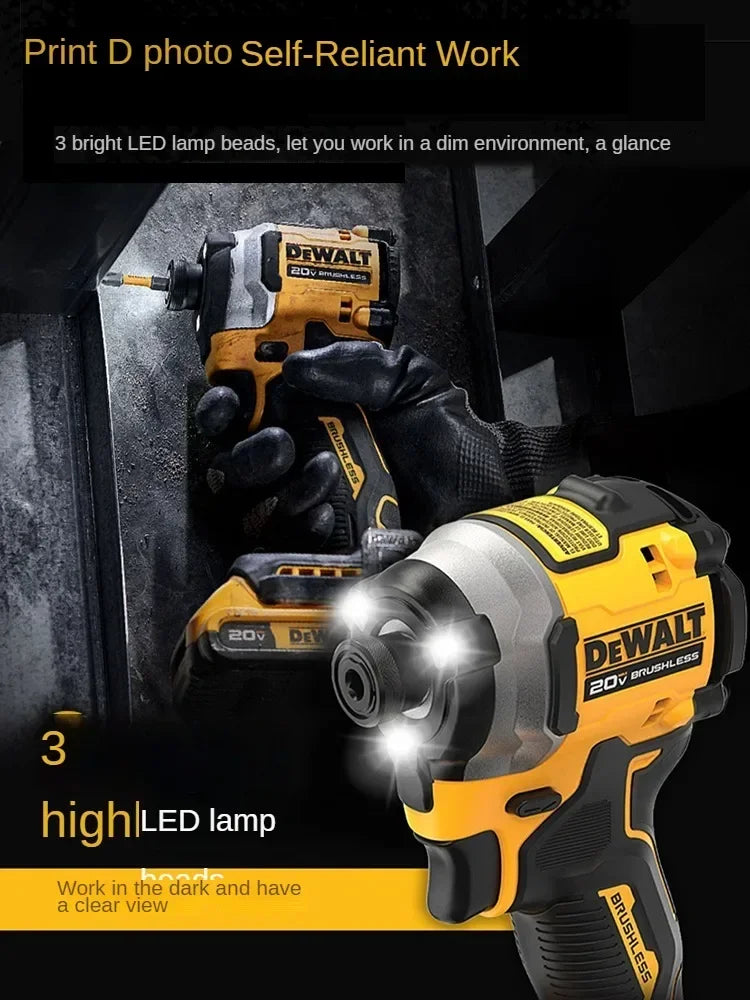 DEWALT DCF850 20V Cordless Brushless Electric Screwdriver Impact Wrench Drill