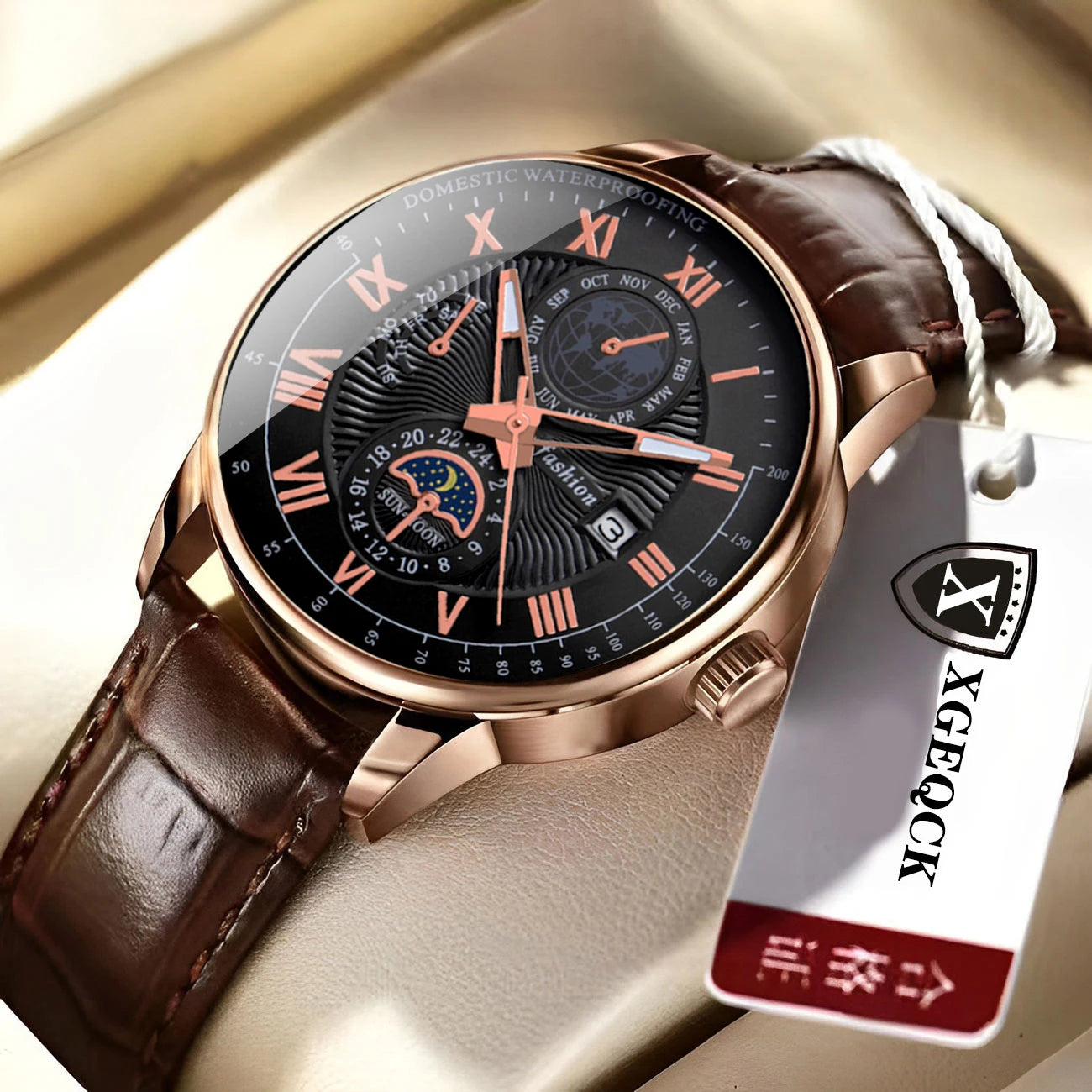 2024 Men Watch Fashion Top Luxury Sport Men's Wristwatch Waterproof Luminous Leather Date Quartz Watches Man clock