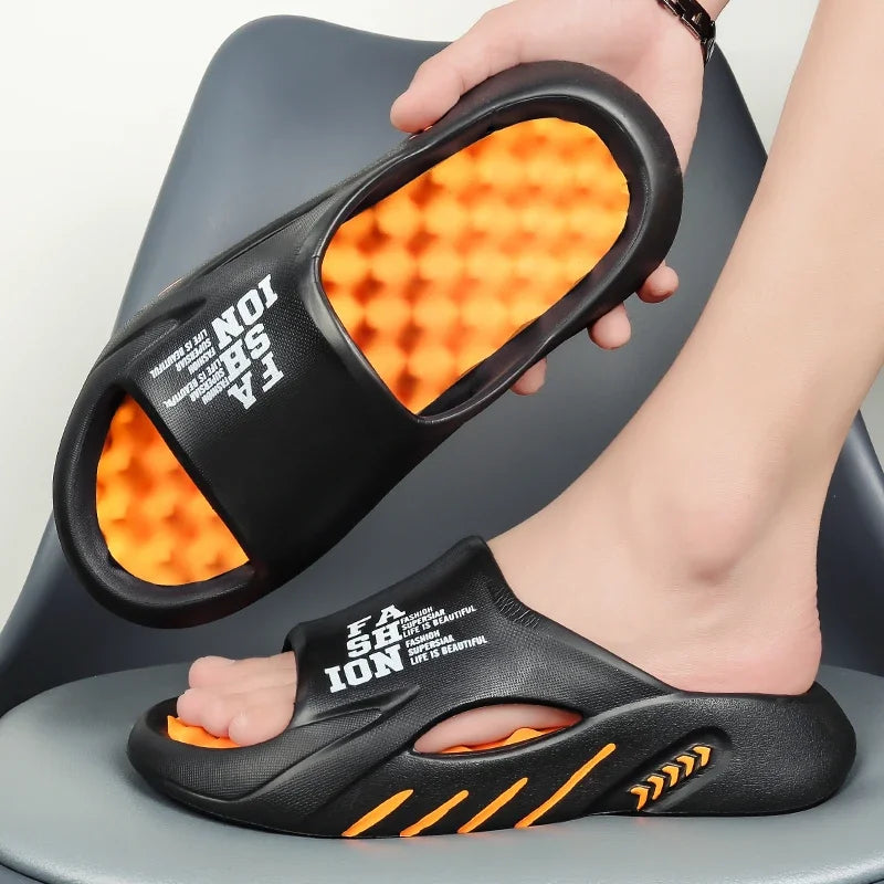 New Summer Men Massage Slippers Sides Indoor Outdoor Sandals Beach Casual Shoes Soft Sole Slides Men Flip-flops Men's Sandals