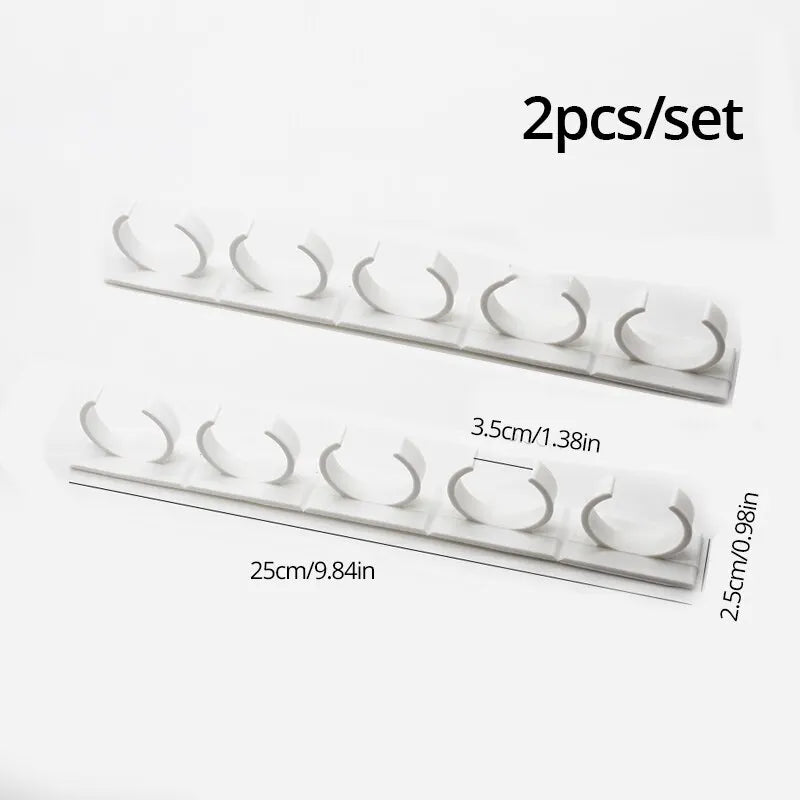 2pcs Grey Plastic Kitchen Jar Rack Wall-Mounted Adhesive Seasoning  Holder