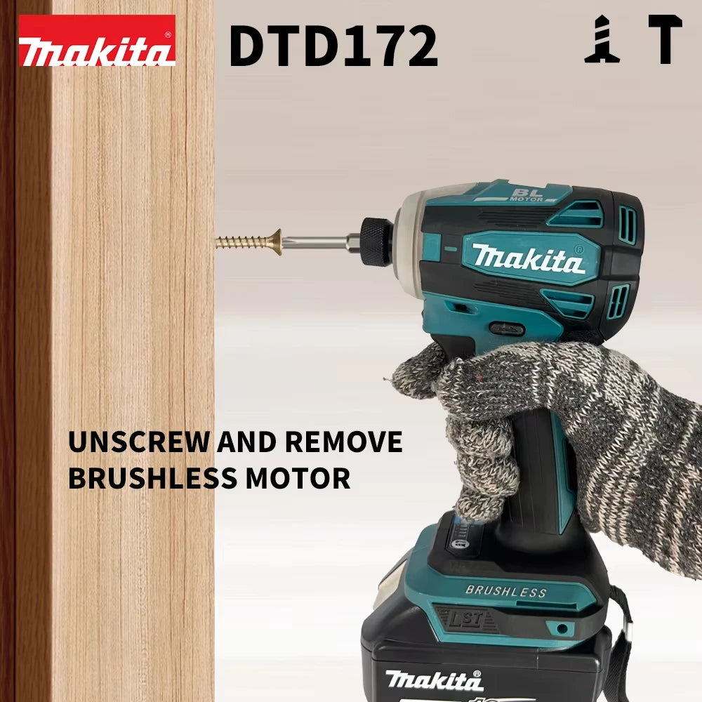 Makita DTD172 18V Cordless Brushless Impact Screwdriver & Drill - Rechargeable