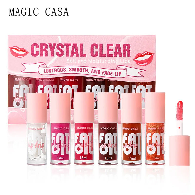 MAGIC CASA 6pcs/set Hydrating Jelly Lip Oil long-lasting Moisturizing