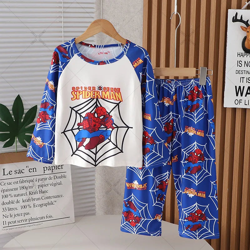 2024 Autumn Children Pajama Sets Girl Long Sleeved Pants Pijamas Boys Cartoon Sleepwear Cute Kids Loungewear Korean Home Clothes