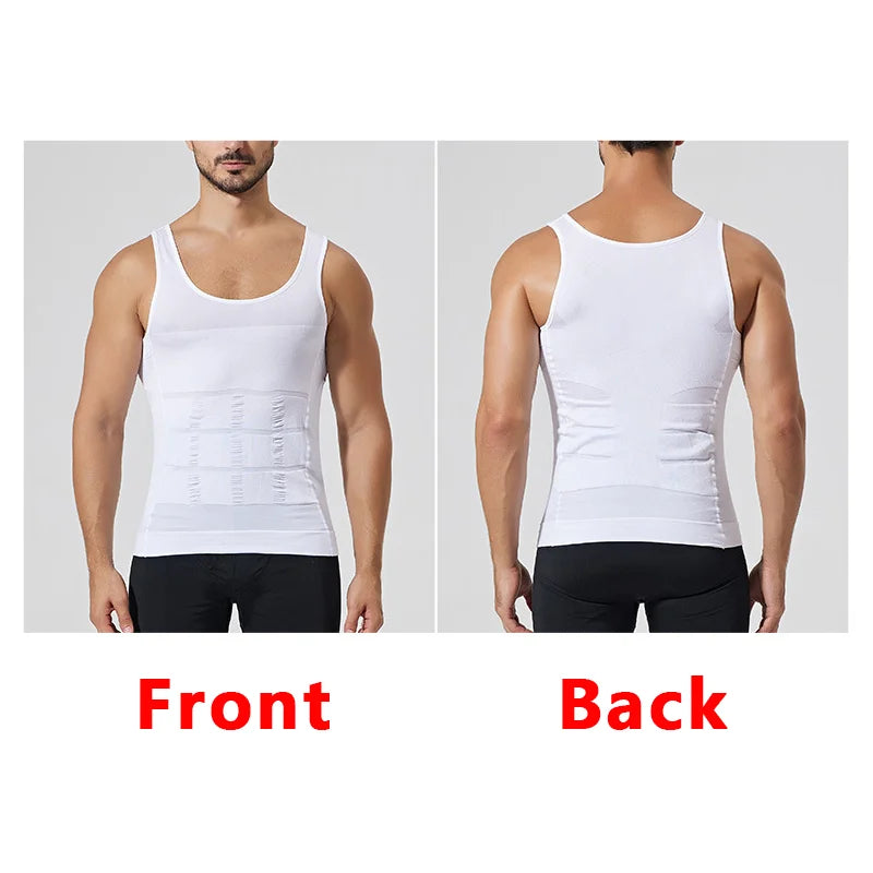 YBFDO Men's Slimming Body Shaper Compression Vest - Waist Trainer Tank