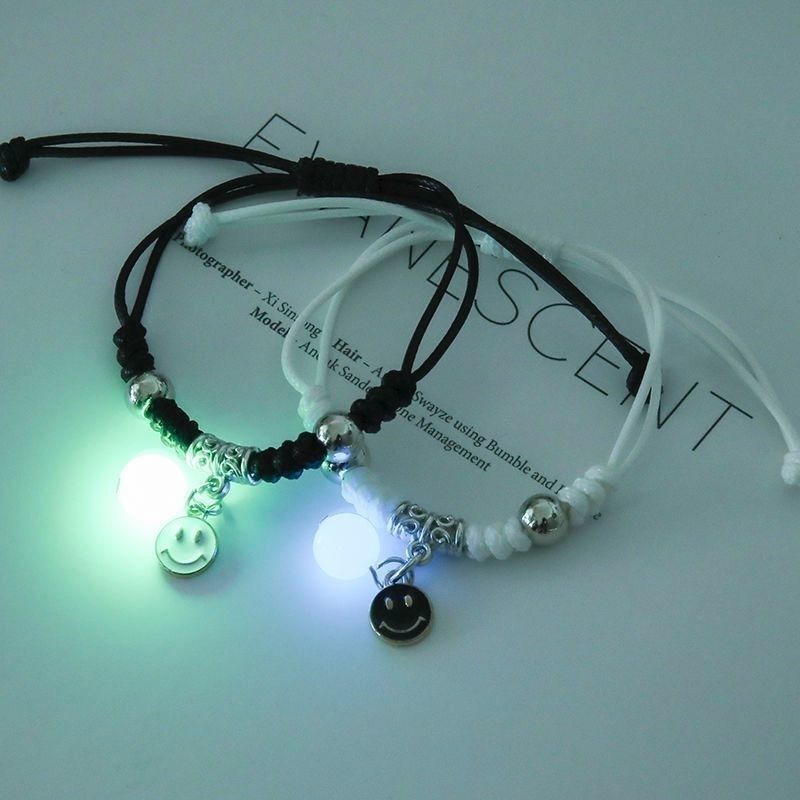 2PC/Set Romantic Luminous Charm Couple Bracelets For Women Fashion Stars Cat Pendant Bracelets Friendship Gift Jewelry Wholesale