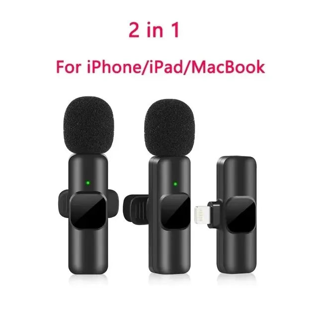 Wireless Lavalier Microphone Mini Mic for iPhone/Android Live Broadcast & Gaming