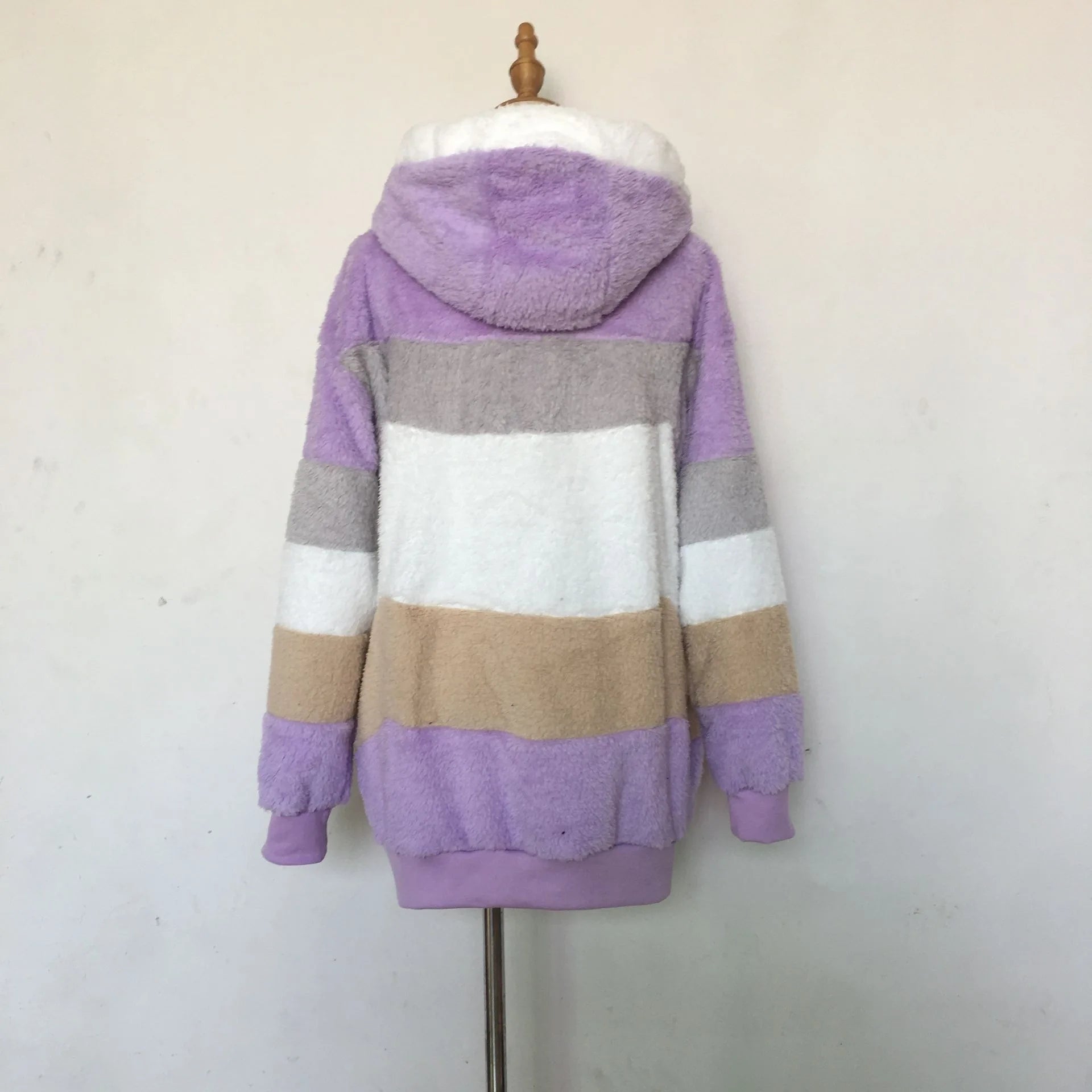 Oversized Jacket for Women 2023 New Autumn Winter Warm Plush Pocket Hooded Streetwear Loose Lady Outerwear Coat Roupas Feminina