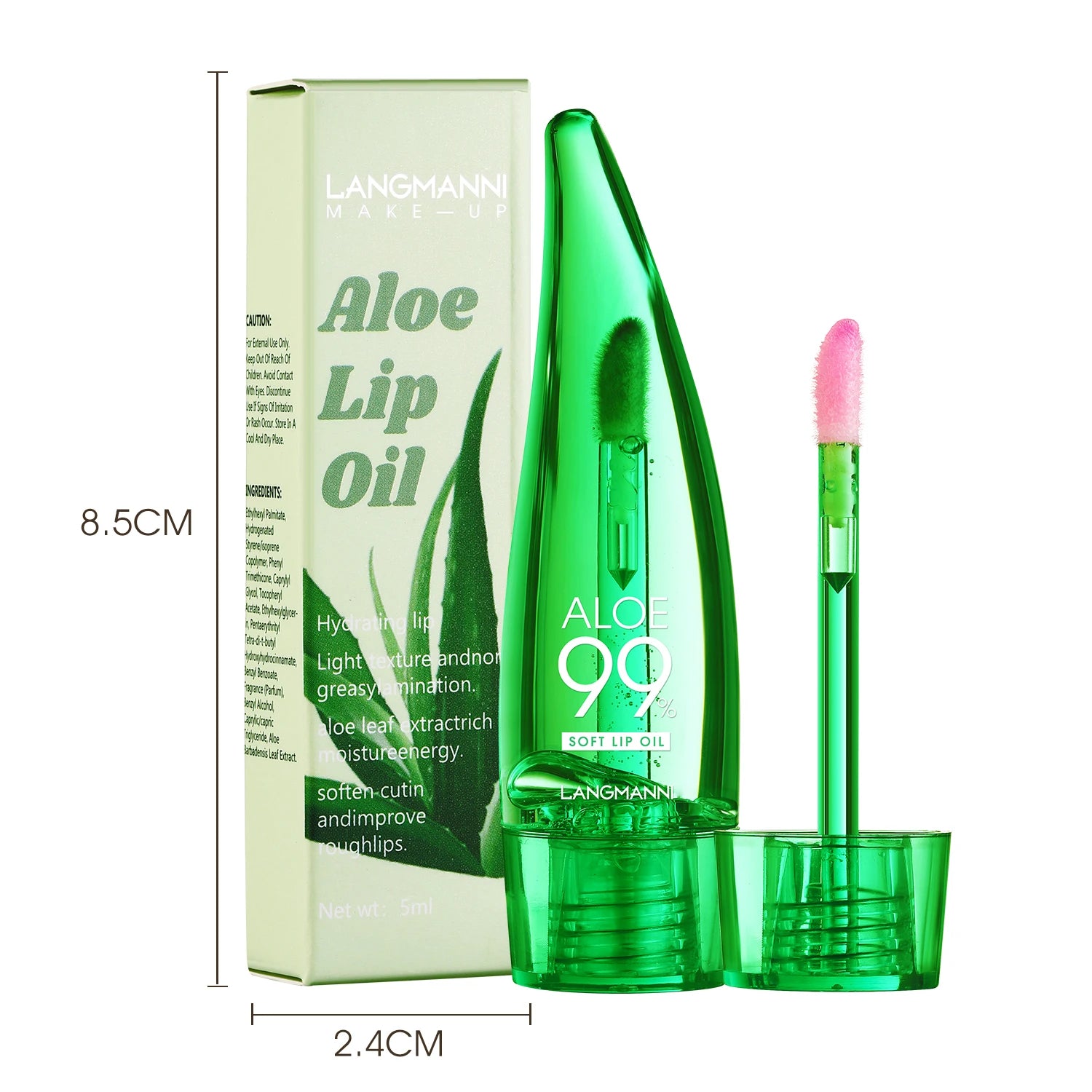 langmannni Aloe Vera Moisturising Lip Gloss Warm Feeling Colour Changing Lip Glaze Long Lasting Moisture Lip Oil