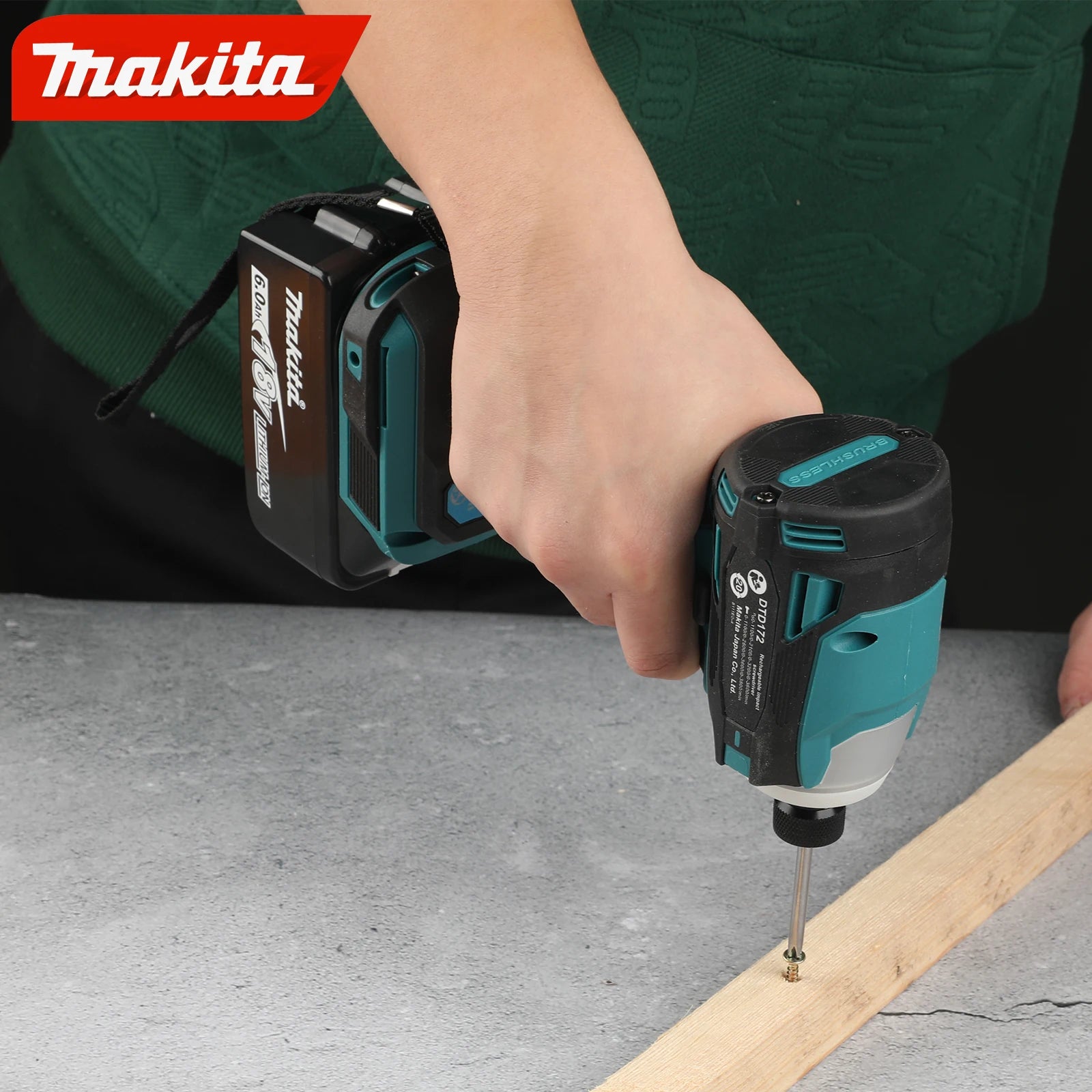 Makita DTD172 18V Cordless Impact Driver, Brushless, 180Nm, Rechargeable