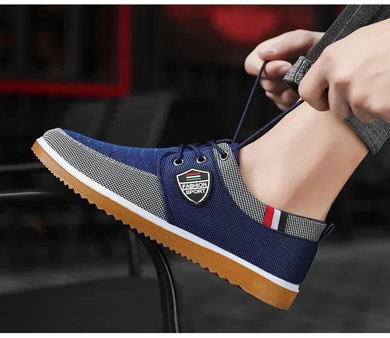 Men's casual shoes Vulcanized Work loafers Mesh Lightweight Man sports shoes Canvas Shoes for Men zapatos para hombres2025