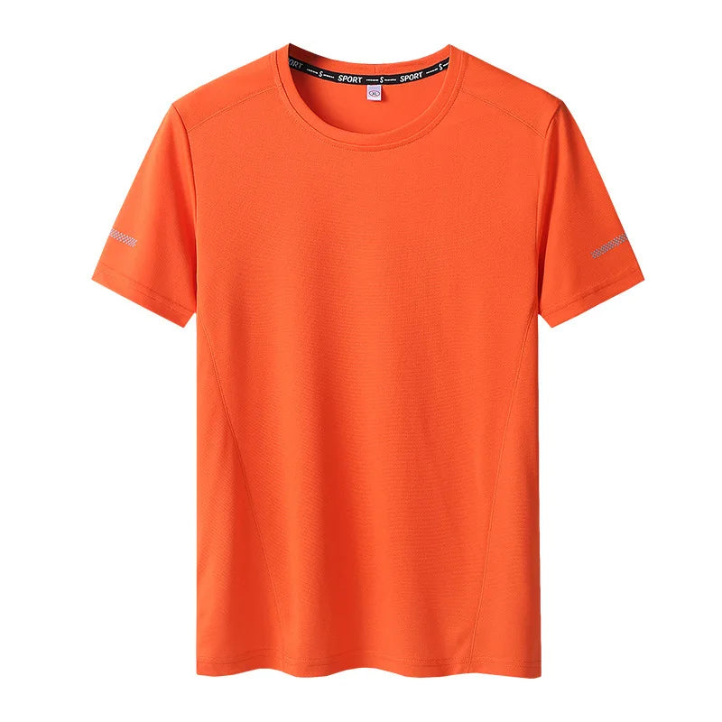 "Men's 9XL Quick-Dry T-Shirt - Plus Size, Round Neck, Short Sleeve, Oversized Tee"