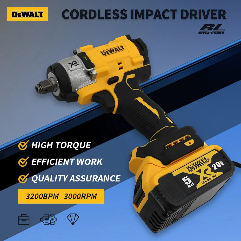 Dewalt 20V Brushless Impact Wrench: 3000RPM Cordless  for Car & Truck Repairs