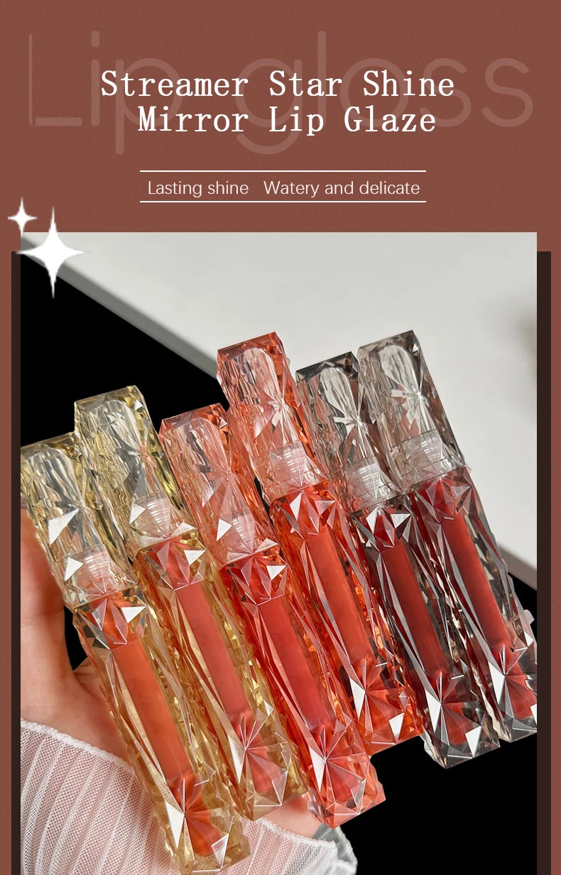 Long-Lasting Moisturizing Waterproof Lip Gloss - Transparent Mirror Finish