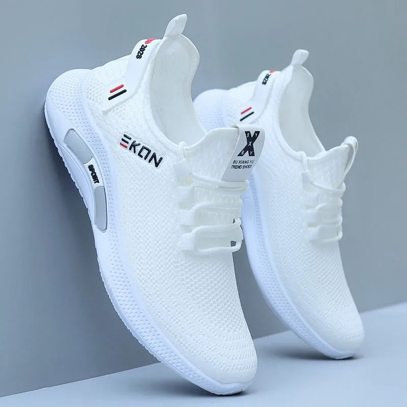 Spring White Casual Shoes Breathable Non-slip Walking Sneakers Men Shoes Outdoor 2025 Comfortable Fashion Lace Up Running Shoes