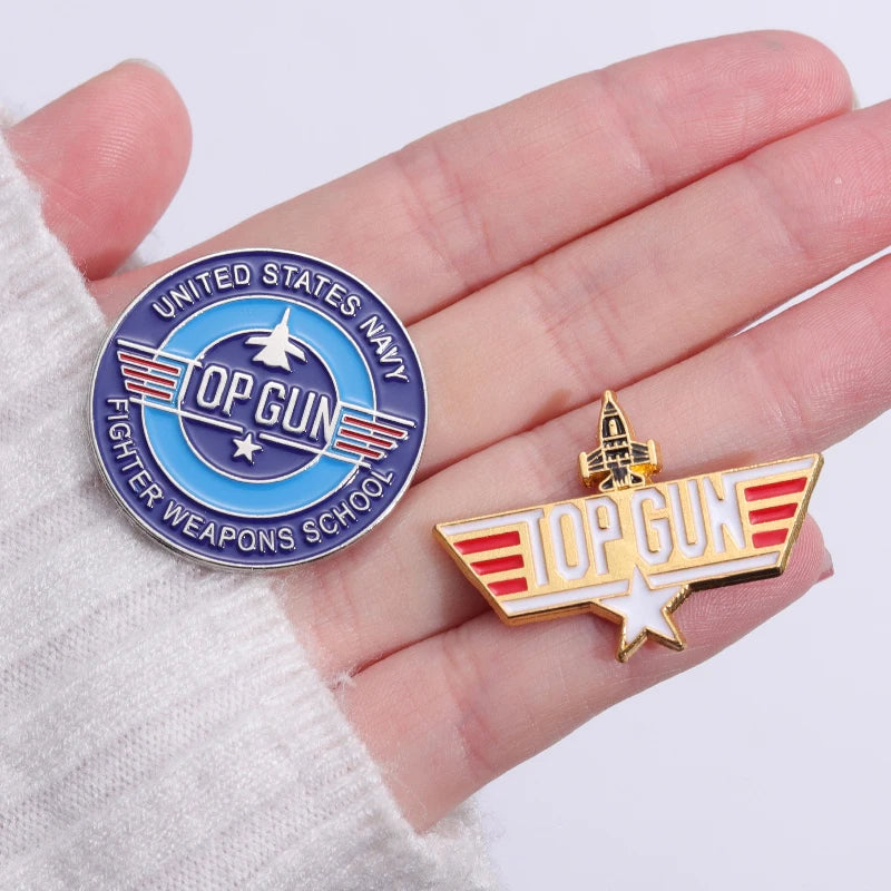 Top Gun Maverick Enamel Pins Custom Military Battleships Navy Logo Brooch Lapel Badges Jewelry Gift For Military Enthusiasts