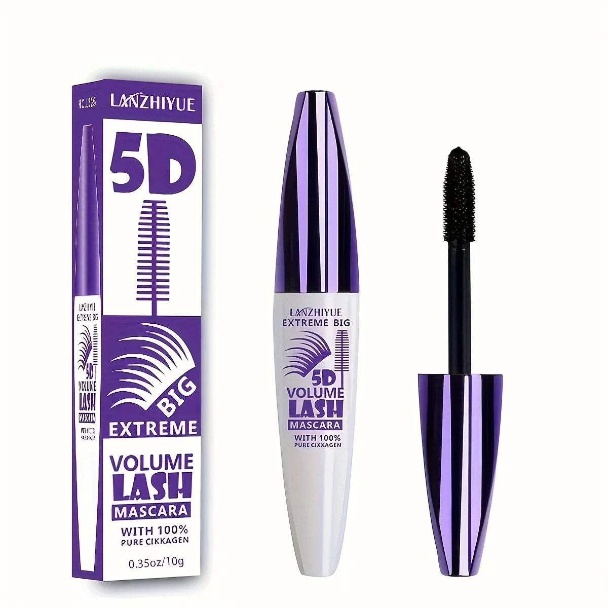 5D Extreme Volume Lash Mascara,Waterproof And Long-Lasting,Natural Thickening And Curling Eyelash Extension