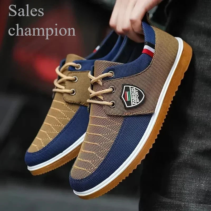 Men's casual shoes Vulcanized Work loafers Mesh Lightweight Man sports shoes Canvas Shoes for Men zapatos para hombres2025