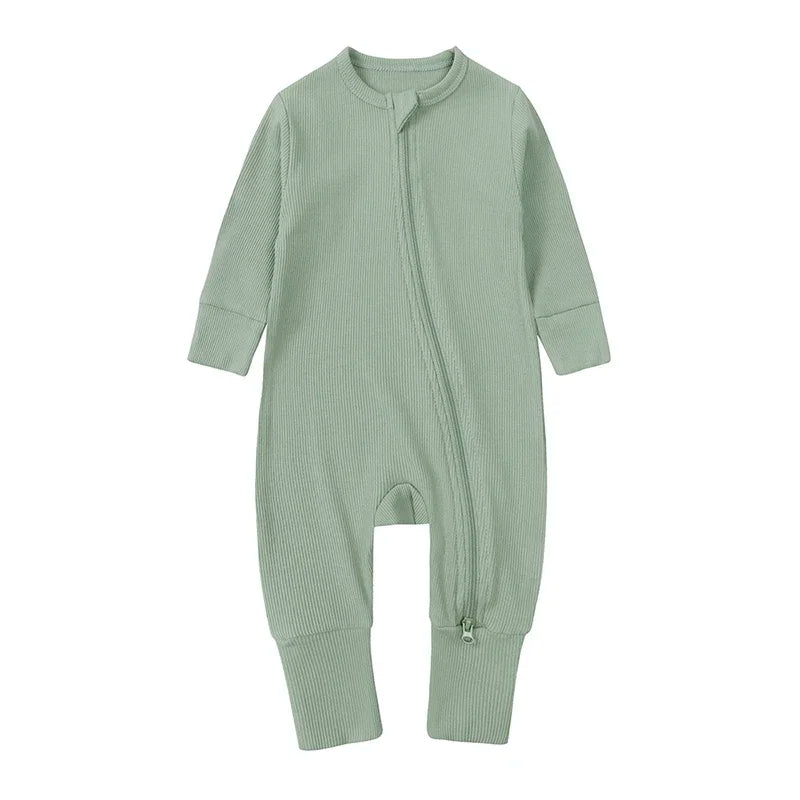 2025 Spring Newborn Baby Boy Romper Thicken Bamboo Infant Clothes Long Sleeve Ribbed Bodysuit Kid Girl Jumpsuit Sleeper Pajamas