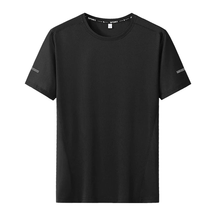 "Men's 9XL Quick-Dry T-Shirt - Plus Size, Round Neck, Short Sleeve, Oversized Tee"