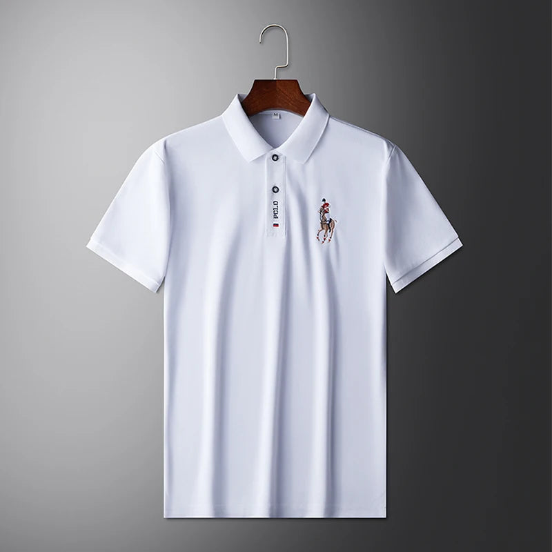 Men's Summer Embroidered Casual Fashion Short Sleeve POLO Shirt Comfortable Top