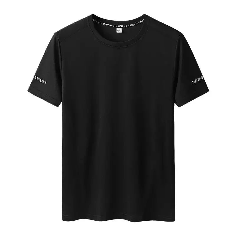 "Men's 9XL Quick-Dry T-Shirt - Plus Size, Round Neck, Short Sleeve, Oversized Tee"