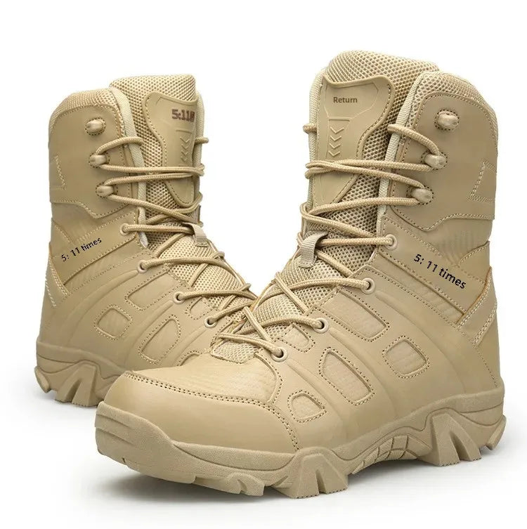 Special Forces Combat Boots Cross-Border Fast Selling Large Size Men's Shoes 46 High Top Outdoor High-Waisted Tactical Climbing