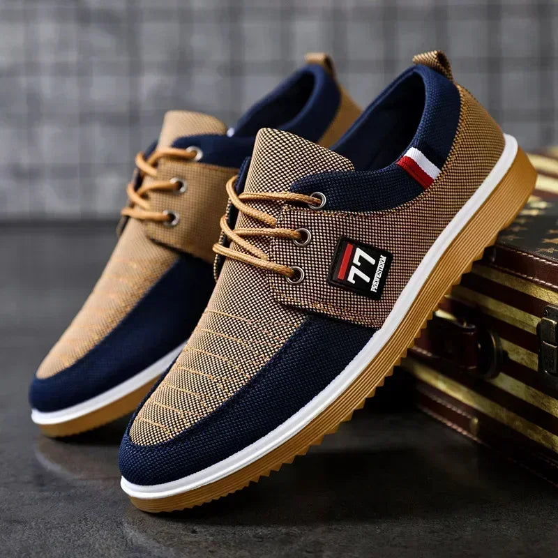 Men's casual shoes Vulcanized Work loafers Mesh Lightweight Man sports shoes Canvas Shoes for Men zapatos para hombres2025