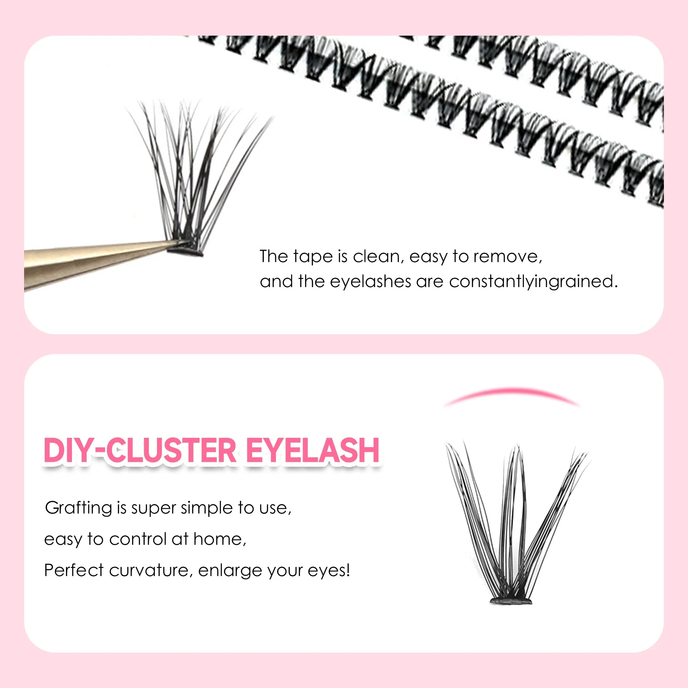 DIY Lashes Extension Kit Eyelashes Clusters Lash Bond and Seal Makeup Tools