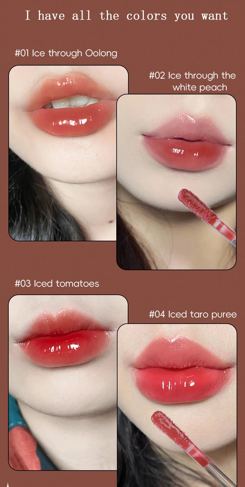 Long-Lasting Moisturizing Waterproof Lip Gloss - Transparent Mirror Finish