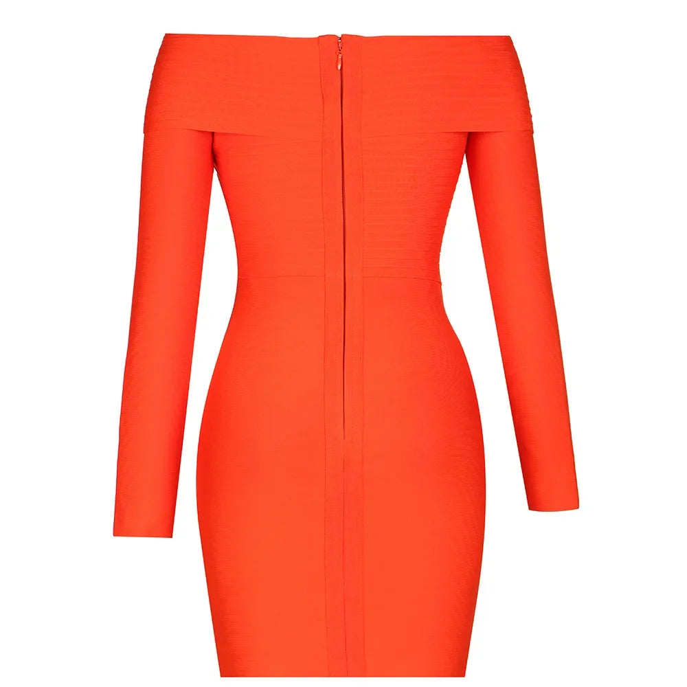 2022 New Autumn Winter Long Sleeve Striped V-Neck Sexy Tie Dress Amazon Best Seller Orange Color Independent Station Dress