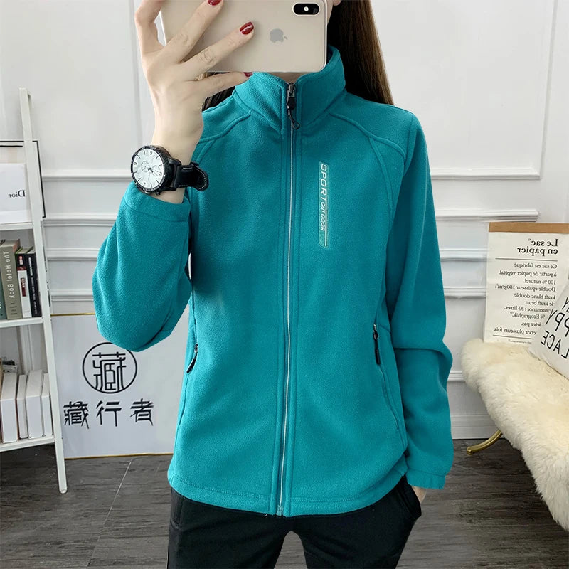 Plus Size Fleece Coats for Women Winter Spring Warm Casual Outdoor Sportswear Hiking Jogging Yoga Lady Cardigan jackets Chaqueta