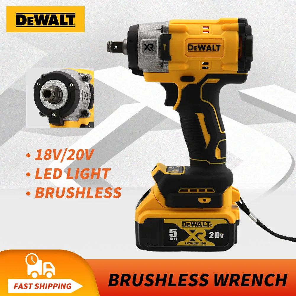 DeWalt 20V Impact Wrench: High Torque 300N.M Compact Drill with Adjustable Speed