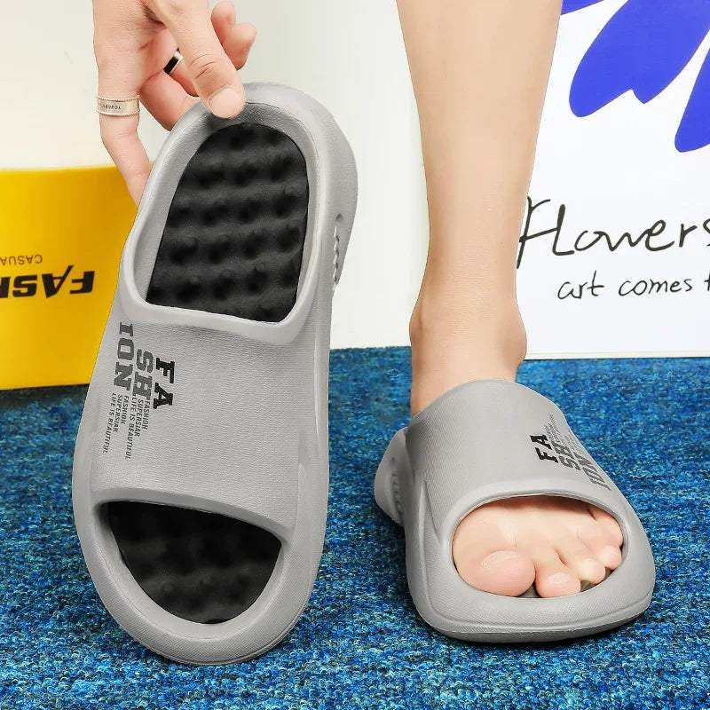 New Summer Men Massage Slippers Sides Indoor Outdoor Sandals Beach Casual Shoes Soft Sole Slides Men Flip-flops Men's Sandals