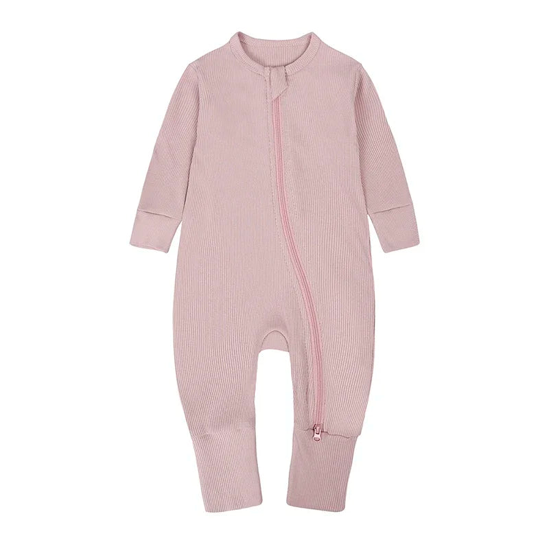 2025 Spring Newborn Baby Boy Romper Thicken Bamboo Infant Clothes Long Sleeve Ribbed Bodysuit Kid Girl Jumpsuit Sleeper Pajamas