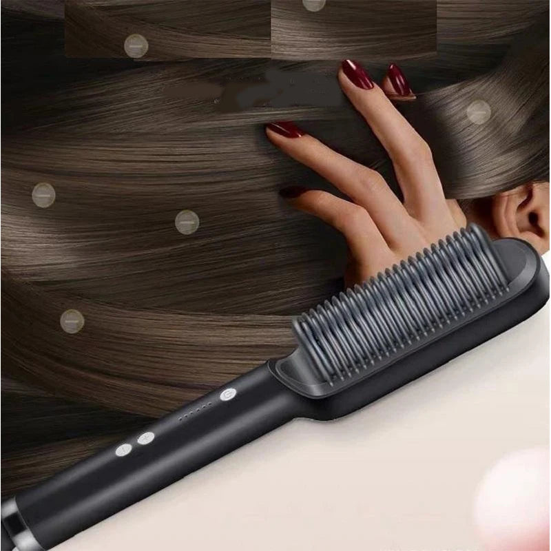 Electric Hair Straightener Brush Professional Fashion Fast Heating Ceramic