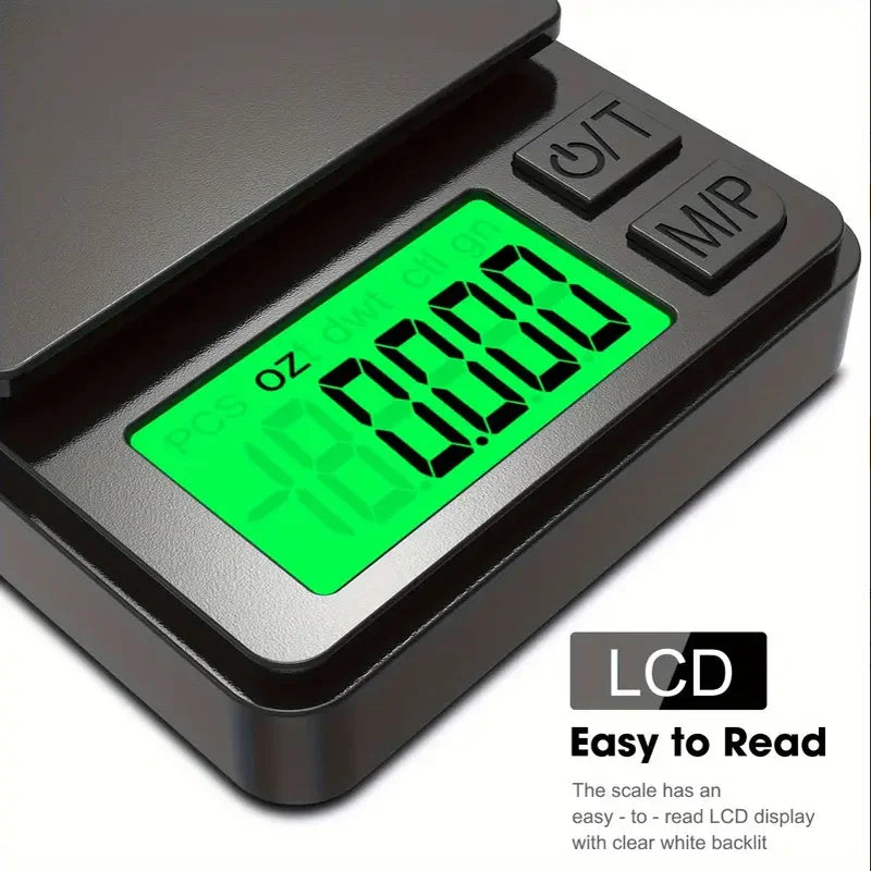 Precision Pocket Scale 1000g x0.1g Digital Gram & Jewelry Scale with Backlit LCD