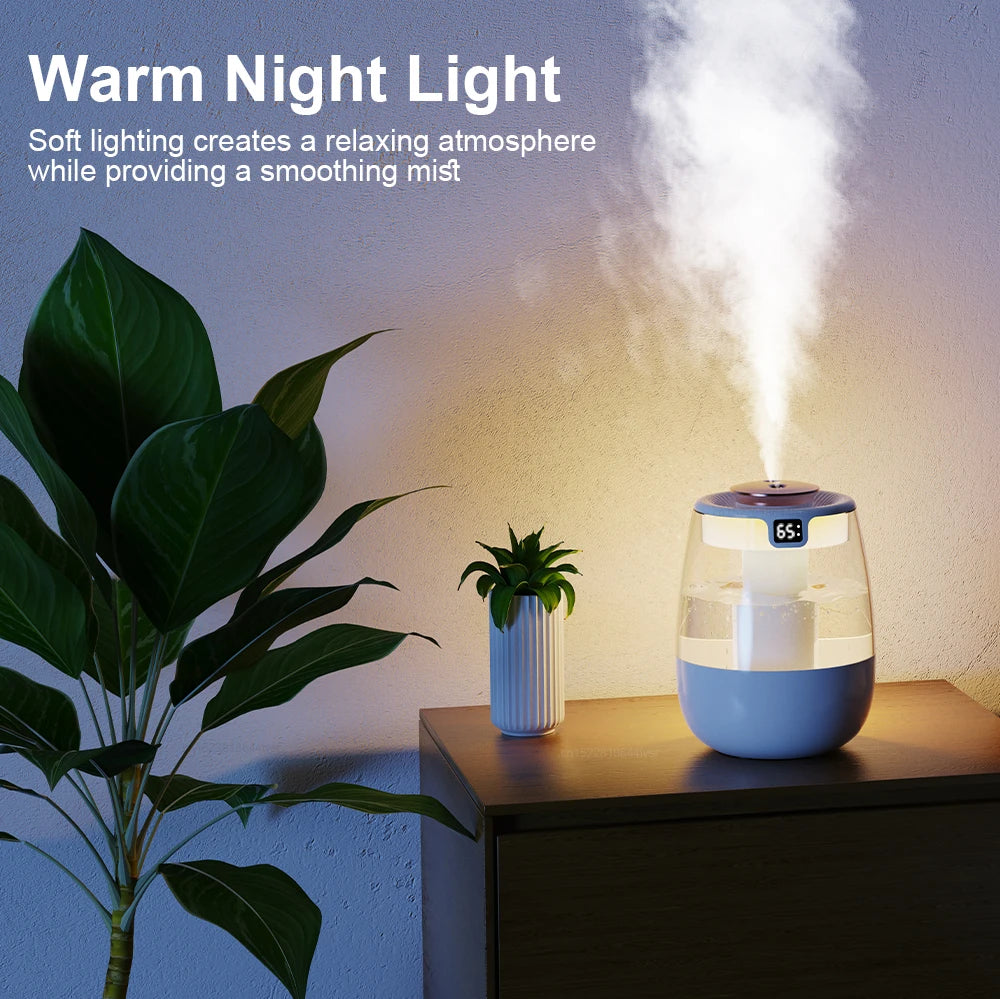 Air Humidifier 1300ML Aroma Humidifier Double Spray Port Essential Oil Diffuser USB Water Humidifier with Light for Home Office