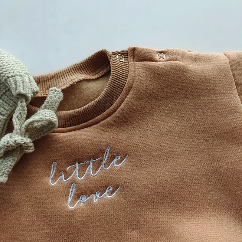 Spring Autumn Newborn Infant rompers one-piece Letter embroidery sweatshirt romper Long Sleeve Baby Full loose Body jumpsuits