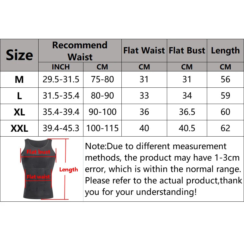 YBFDO Men's Slimming Body Shaper Compression Vest - Waist Trainer Tank