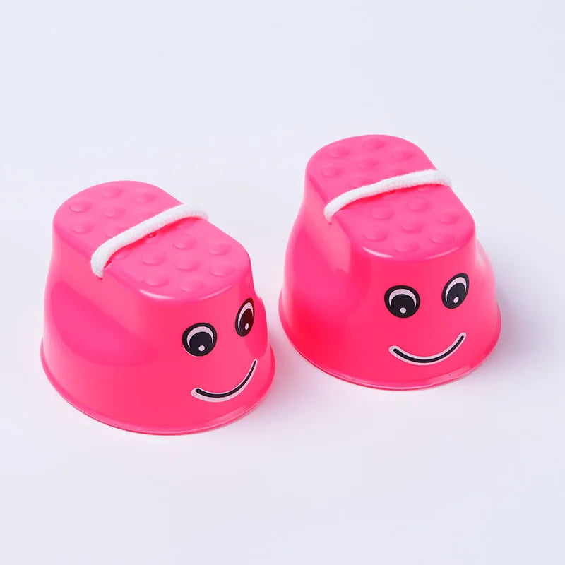 1 Pair Plastic Walker Stilt Shoe Children Outdoor Fun Sports Walker Walk Balance Training Toys Kindergarten Teaching Aids DDJ