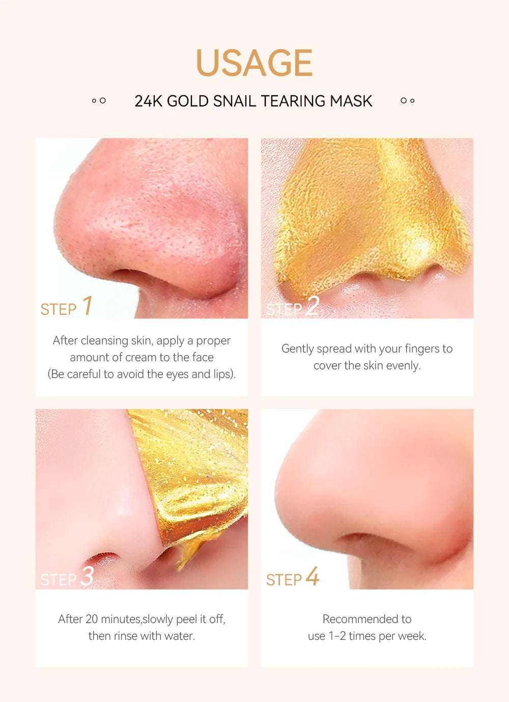 LAIKOU 24K Gold Sakura Peeling Face Mask Anti Wrinkle Whitening Blackhead Removal Facial Tear Off Mask Skin Care Products