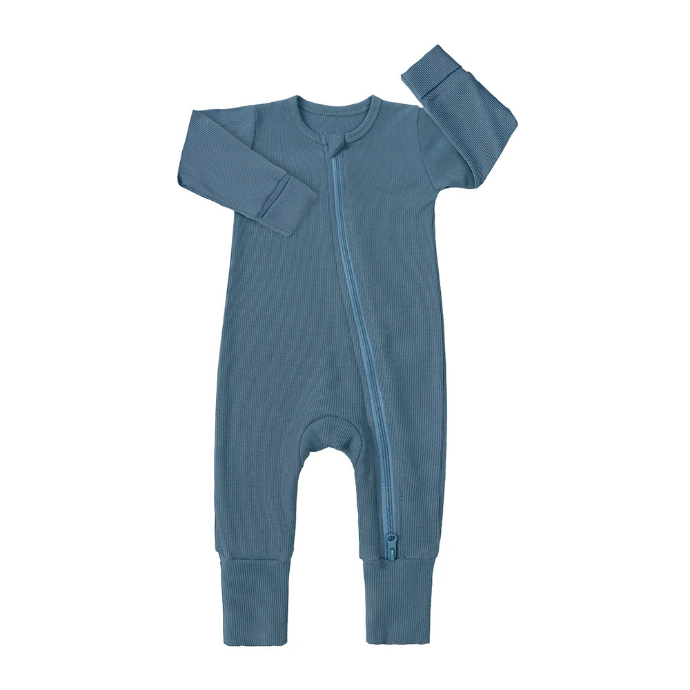 2025 Spring Newborn Baby Boy Romper Thicken Bamboo Infant Clothes Long Sleeve Ribbed Bodysuit Kid Girl Jumpsuit Sleeper Pajamas