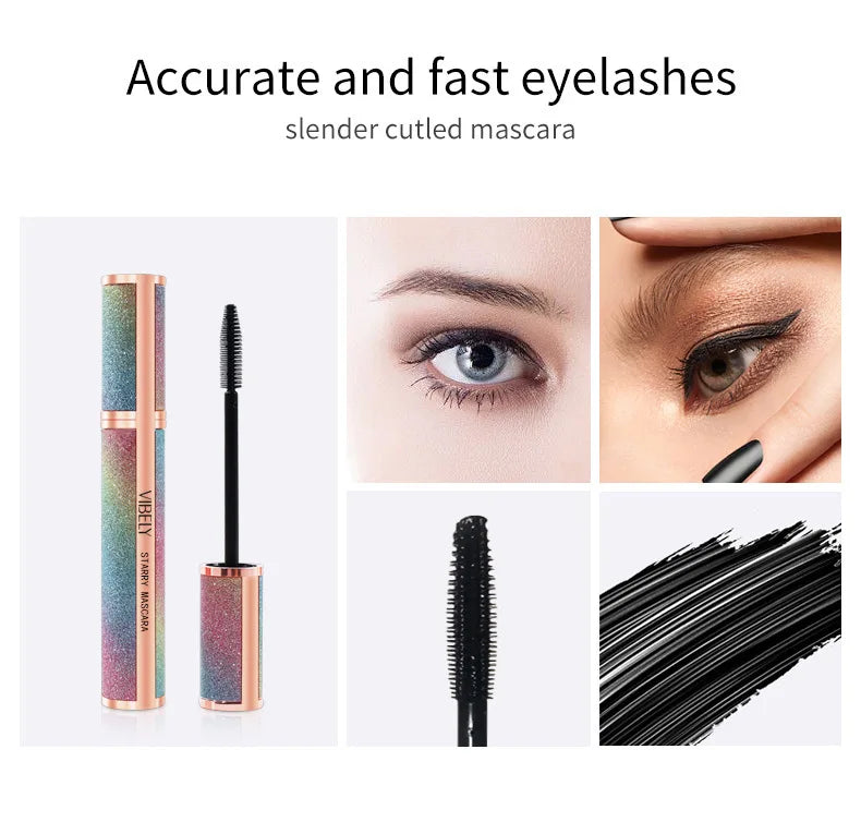 4D Brilliant Starry Sky Black  Mascara Slim, Thick, Curled, Waterproof, Long lasting, Non Staying Mascara