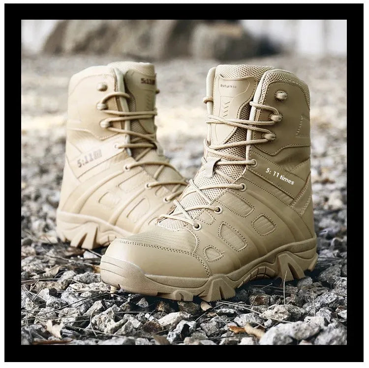 Special Forces Combat Boots Cross-Border Fast Selling Large Size Men's Shoes 46 High Top Outdoor High-Waisted Tactical Climbing