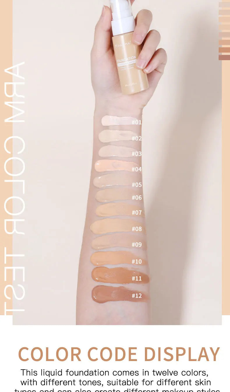 Liquid Foundation-Waterproof & Sweat-Resistant Concealer for Professional Makeup