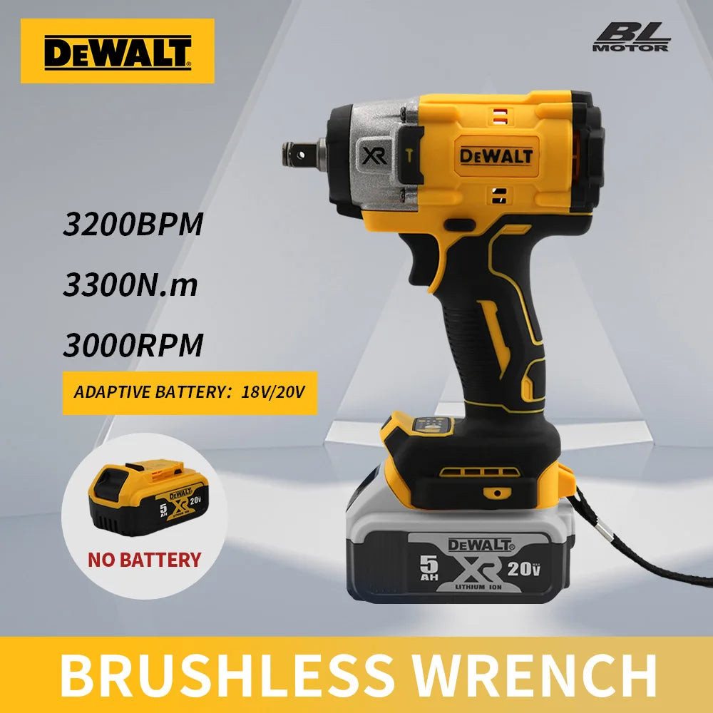 DeWalt 20V Impact Wrench: High Torque 300N.M Compact Drill with Adjustable Speed