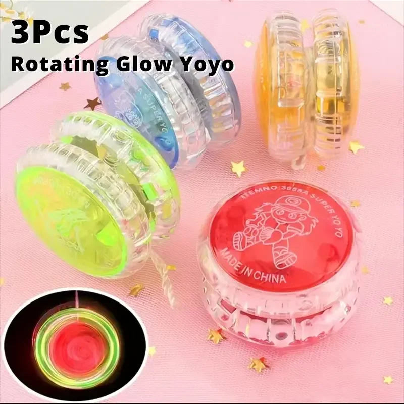 3Pcs Luminous Yo-yo Ball Pull Line for Kids Light Up the Fun Child's Playtime Children's Toys Random Color