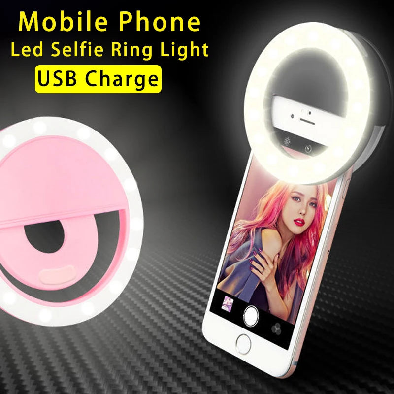 USB Charge Led Selfie Ring Light Mobile Phone Lens LED Selfie Lamp Ring